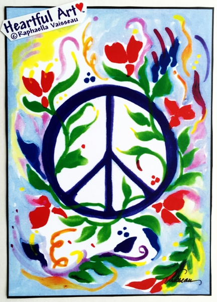 Peace sign poster (5x7) - Heartful Art by Raphaella Vaisseau