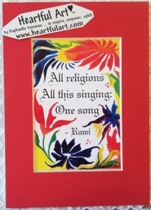 All religions Rumi quote (5x7) - Heartful Art by Raphaella Vaisseau