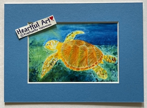 Sea Turtle print - Heartful Art by Raphaella Vaisseau