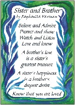 Sister and Brother original prose poster (5x7) - Heartful Art by Raphaella Vaisseau