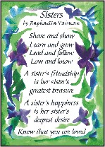 Sisters original prose poster (5x7) - Heartful Art by Raphaella Vaisseau