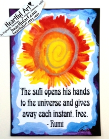 Sufi opens his hands Rumi poster (5x7) - Heartful Art by Raphaella Vaisseau