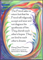 Friend asks ... Henry David Thoreau poster (5x7) - Heartful Art by Raphaella Vaisseau