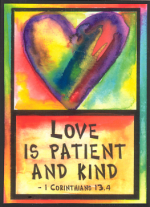 Love is patient and kind poster (5x7) - Heartful Art by Raphaella Vaisseau