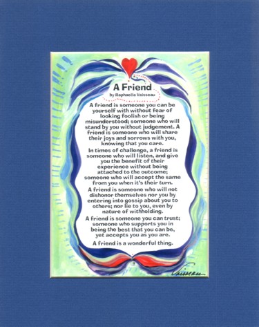 Friend original quote - Heartful Art by Raphaella Vaisseau (8x10)