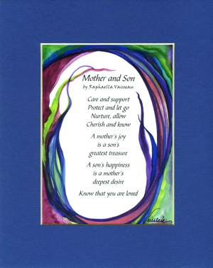 Mother and Son original quote (8x10) - Heartful Art by Raphaella Vaisseau