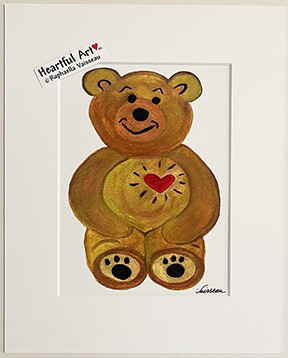 Teddybear with heart print - Heartful Art by Raphaella Vaisseau