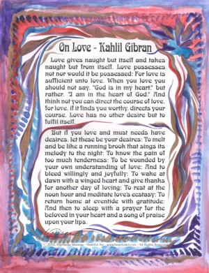 On Love Kahlil Gibran poster (8x11) - Heartful Art by Raphaella Vaisseau