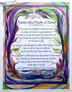 Twenty-third Psalm poster (8x11) - Heartful Art by Raphaella Vaisseau