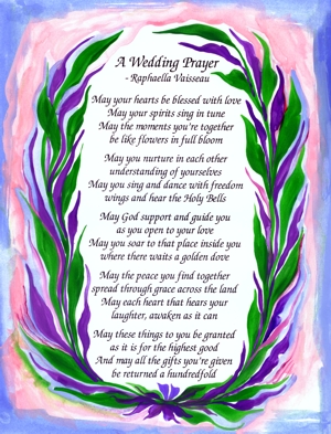 Wedding Prayer original poetry poster (8x11) - Heartful Art by Raphaella Vaisseau