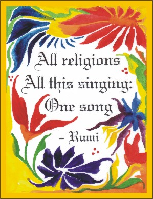 All religions, all this singing Rumi poster (8x11) - Heartful Art by Raphaella Vaisseau