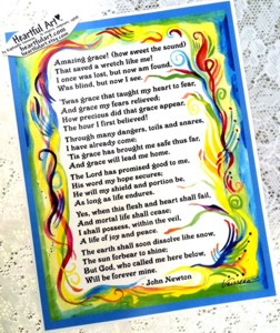 Amazing Grace John Newton poster (8x11) - Heartful Art by Raphaella Vaisseau