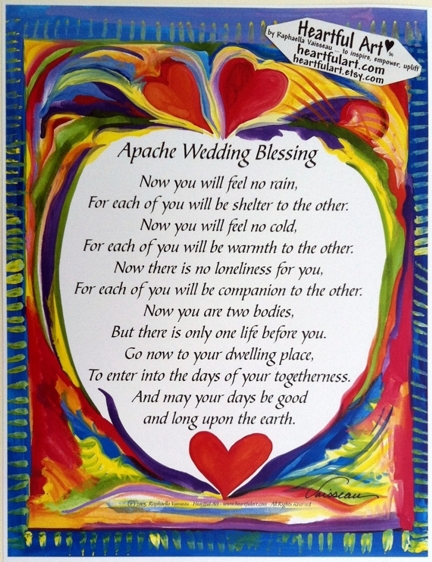 Apache Wedding Blessing poster (8x11) - Heartful Art by Raphaella Vaisseau