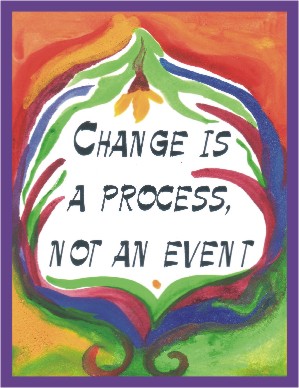 Change is a process AA slogan poster (8x11) - Heartful Art by Raphaella Vaisseau
