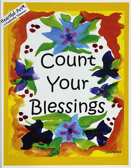 Count your blessings poster (8x11) - Heartful Art by Raphaella Vaisseau