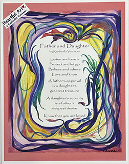 Father and Daughter original poem poster (8x11) - Heartful Art by Raphaella Vaisseau