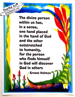 Divine person within us Ernest Holmes poster (8x11) - Heartful Art by Raphaella Vaisseau