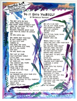 Do it unto yourself original poem recovery poster (8x11) - Heartful Art by Raphaella Vaisseau