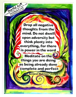 Drop all negative thoughts Ernest Holmes poster (8x11) - Heartful Art by Raphaella Vaisseau