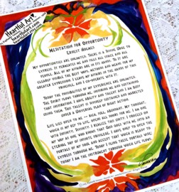 Meditation for Opportunity Ernest Holmes poster (8x11) - Heartful Art by Raphaella Vaisseau