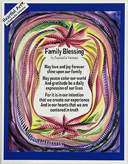 Family Blessing original poem poster (8x11) - Heartful Art by Raphaella Vaisseau