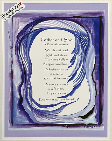 Father and Son original prose poster (8x11) - Heartful Art by Raphaella Vaisseau