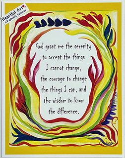 God grant me ... Serenity Prayer AA poster (8x11) - Heartful Art by Raphaella Vaisseau