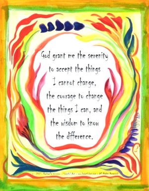 God grant me ... Serenity Prayer AA poster (8x11) - Heartful Art by Raphaella Vaisseau