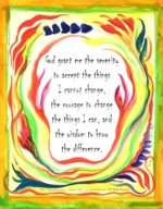 God grant me ... Serenity Prayer AA poster (8x11) - Heartful Art by Raphaella Vaisseau