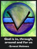 God is in through us Ernest Holmes poster (8x11) - Heartful Art by Raphaella Vaisseau