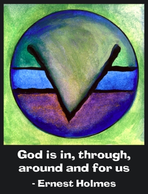 God is in through us Ernest Holmes poster (8x11) - Heartful Art by Raphaella Vaisseau