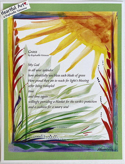 Grass original poem poster (8x11) - Heartful Art by Raphaella Vaisseau