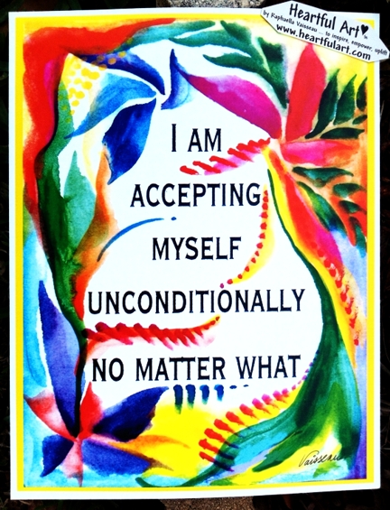 I am accepting myself affirmation poster (8x11) - Heartful Art by Raphaella Vaisseau