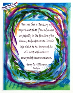 I learned this Henry David Thoreau poster (8x11) - Heartful Art by Raphaella Vaisseau