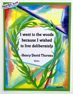 I went to the woods Henry David Thoreau poster (8x11) - Heartful Art by Raphaella Vaisseau