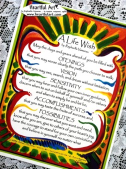 Life Wish original prose poster 2 (8x11) - Heartful Art by Raphaella Vaisseau