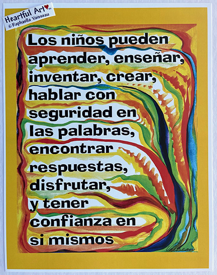 Los Ninos Pueden Children poster in Spanish (8x11) - Heartful Art by Raphaella Vaisseau