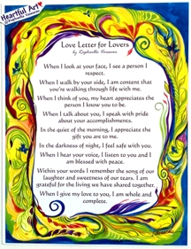 Love letter for lovers original prose poster (8x11) - Heartful Art by Raphaella Vaisseau