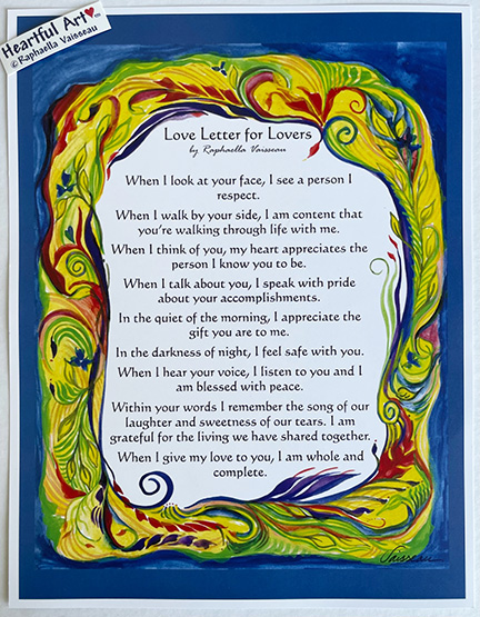 Love letter for lovers original prose poster (8x11) - Heartful Art by Raphaella Vaisseau