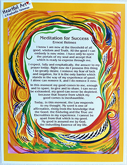 Meditation for Success Ernest Holmes poster (8x11) - Heartful Art by Raphaella Vaisseau