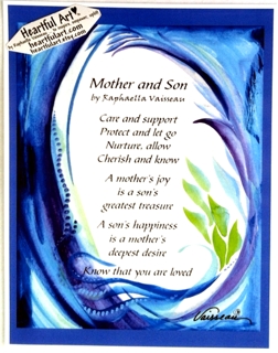 Mother and Son original poem poster (8x11) - Heartful Art by Raphaella Vaisseau