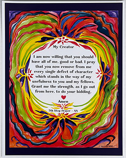 7th Step My Creator AA Prayer Poster - Heartful Art by Raphaella Vaisseau