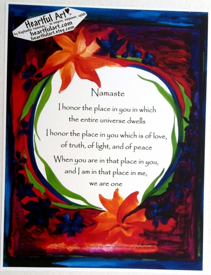 Namaste poster (8x11) - Heartful Art by Raphaella Vaisseau
