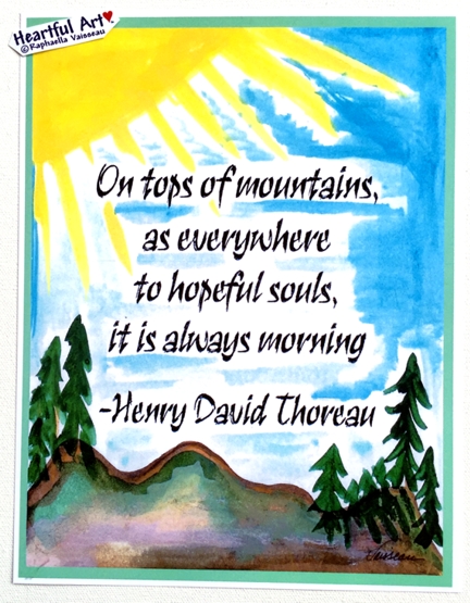 On tops of mountains Henry David Thoreau poster (8x11) - Heartful Art by Raphaella Vaisseau