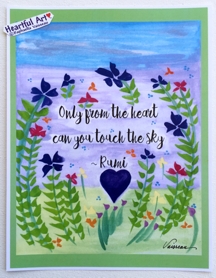 Only from the heart Rumi poster (8x11) - Heartful Art by Raphaella Vaisseau