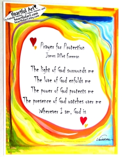 Prayer for Protection James Dillet Freeman poster (8x11) - Heartful Art by Raphaella Vaisseau