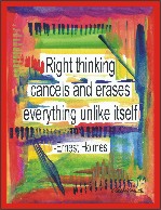 Right thinking Ernest Holmes poster (8x11) - Heartful Art by Raphaella Vaisseau