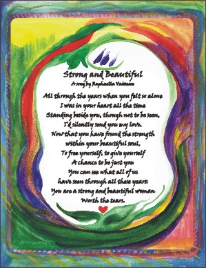 Strong and Beautiful original poem poster (8x11) - Heartful Art by Raphaella Vaisseau