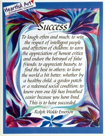 Success Ralph Waldo Emerson poster (8x11) - Heartful Art by Raphaella Vaisseau