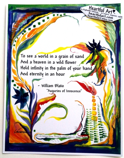 To see a world William Blake poster (8x11) - Heartful Art by Raphaella Vaisseau